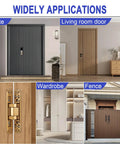 Hidden Door Hinges 6 Inch Heavy Duty Concealed Invisible 3 Way Adjustable 180 Degree Gold Two Pack Used on Different Doors