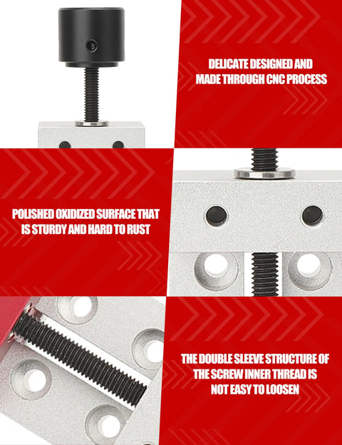 Heavy Duty Mini Flat Clamp 50Mm Aluminum Bench Vise Straight Up Precision Drill Press Fixing Tool with CNC processed screw and oxide finish.