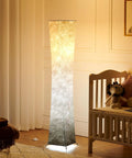 61 Inch Tall Floor Lamp With Remote, Modern Column LED Floor Light, Brown Gradient Lampshade in a cozy room setting