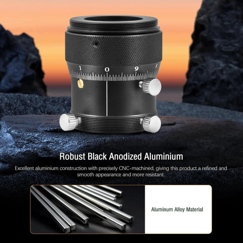 Robust black anodized aluminum Double Helical Focuser For Telescopes 0.05mm Scale And 10mm Stroke with 1.25-inch interface