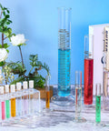 Six Piece Glass Graduated Cylinder Set With Rack 5Ml To 250Ml Clear Lab Tubes For Chemistry Projects Home Science Lab Party DIY