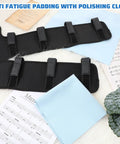 Two Pack Sousaphone Shoulder Pads Non Slip Padding With Hook And Loop Fasteners And Cleaning Cloths For Pain Relief Fatigue Reduction And All Day Comfort During Long Rehearsals And Gigs, black neoprene set