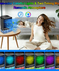 Ultimate Portable Air Conditioner Mini Personal AC For Desk And Bedroom with 7 color night light on a wooden table