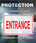 Clear Reflective Entrance Sign For Businesses, 8x12 Inch Rust Free Aluminum, Enter Here, Pre Drilled For Easy Mount, Weatherproof UV Protected Outdoor Sign That Grabs Attention And Directs Guests To The Correct Entry Point.