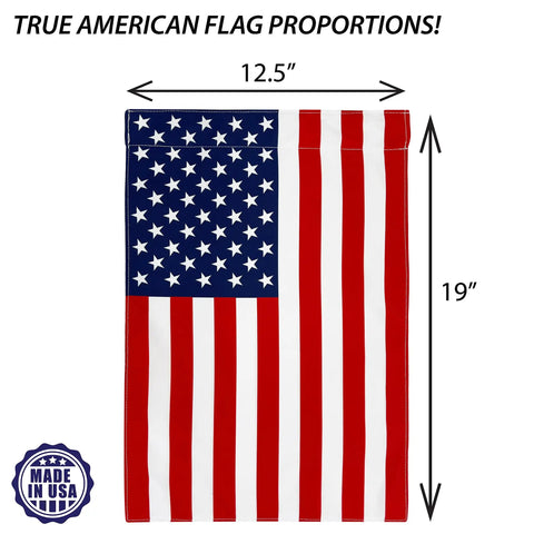 All American Fourth Of July Garden Flag Outdoor Decor Made In The USA Premium Poly Poplin Weather Resistant Double Sided Fade Resistant