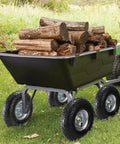 Garden cart using 2-Pack Pneumatic Air Filled 10 Inch Hand Truck Wheels with 4.10/3.50-4 Tires, filled with firewood