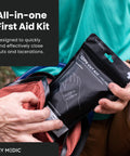 Person holding ZZips MedPack Wound Closure Kit For Cuts And Lacerations That Lets You Close Up Without Stitches Safe Skin Closure
