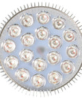 Top view of Deep Red 660nm And Near Infrared 850nm Red Light Therapy LED Bulb 54W showing 18 LEDs with circular arrangement and cooling fins