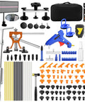 Paintless Dent Repair Kit With LED Line Board And Heat Gun For Glue Removal, T Bar Bridge Puller, Dent Lifter, PC Glue Tabs