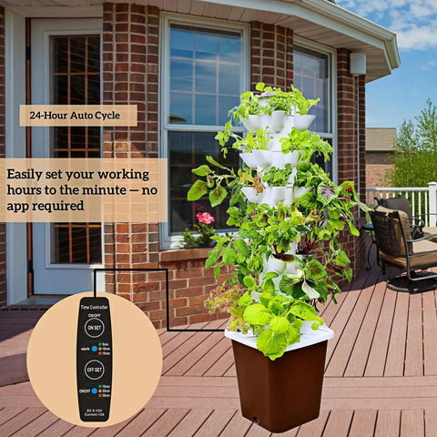 Dope Indoor 7 Tier Hydroponic Garden Tower With 35 Planting Pods For Soil Free Year Round Herbs Lettuce And Veggies Compact Easy Setup Ideal For Apartments And Small Spaces on patio