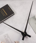 Heavy Duty High Torque Clock Movement Mechanism Replacement Kit with 17.8 Inch Long Black Clock Hands displayed on table.