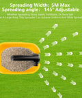 Cordless Seed Spreader For Lawn Care Pros And DIYers, 3.7L Capacity Fertilizer And Grass Seed Spreader, shown on grass with arrows