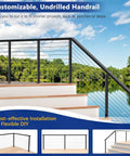 Rock Solid 12 Foot Aluminum Deck Railing Handrail In Matte Black With Rust Proof Powder Coating For Lake Homes And Waterfront Walkways Straightforward No Sweat Installation All Season Long, customizable undrilled handrail for porch or steps.