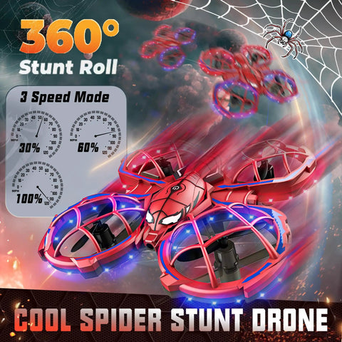 Mini Drone For Beginners With Easy Flight And LED Neon Lights RC Quadcopter With Auto Hover 3 Speed Modes 360 Degree Flips Headless Mode Avoidance The Dope Gift For Kids Aged 8 To 12 shown with red and blue LED lights in motion