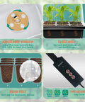 6 Tray Seed Starter Kit With USB Full Spectrum Grow Lights Timing Controller, humidity window, drain hole, time settings