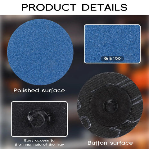 150 Pcs 2 Inch Sanding Discs For Die Grinder Set 150 Grit For Surface Finish, Grinding, Polishing, Rust Paint Removal
