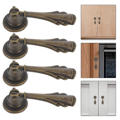 10 Pack Dope Vintage Style Zinc Alloy Drawer Pulls With Single Hole Design for bathroom cabinets and furniture drawers shown installed