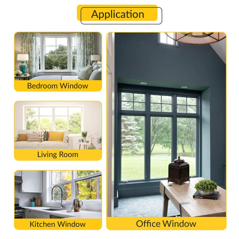 Dual Action White Window Opening Control Device LH RH Safe Window Stopper For Home And Office No Fuss Install shown in use