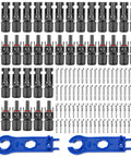 DIY Ready Solar Panel Connector Kit With 40 Pieces And 20 Pairs, Male And Female Connectors With Dual Spanners, IP67 Waterproof