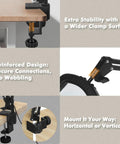 10X Lighted Desk Magnifier With Swing Arm Lamp clamp stability installation details
