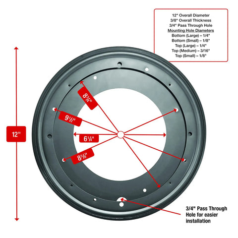 Beefy 12 Inch Lazy Susan Bearing With 1000 Lb Load Capacity Metal Frame Ball Bearing Raceway For Smooth Rotation Zinc Coated
