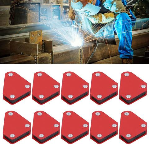Super Cool Mtlavishness Welding Magnet Set With 10 Pcs features red multi-angle magnets for holding metal securely in welding projects.