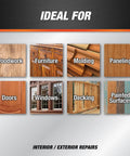 Ideal uses for Premium White Wood Filler 16 Oz 3 In 1 Stainable Grain Filler And Sealer Coat Pro Grade Knife Grade Acrylic Latex.