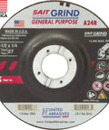 Long Life All Purpose Grinding Wheel Type 27 Depressed Center For Ferrous Metals Like Iron Steel And Welds With Heavy Duty Stock Removal