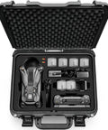 Open view of waterproof hard case with custom foam insert for DJI Mavic 4 Pro Drone Creator Fly More Combos RC Pro Controller batteries