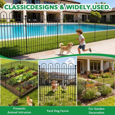 Durable No Dig Garden Fence With Gate 32 Inch Tall Panels 29 Inch Wide Each 10 Panels Rustproof Metal Outdoor Barrier