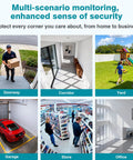 Expandable 10 Channel Wireless Security Camera System With 10.1 Inch Monitor 4 5MP Indoor Outdoor Cameras shown in various scenarios