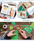 Hands crafting with Set Of 36 Circle Hole Punches, 1 Hole Punch, creating DIY cards and felt decorations, paper crafting supplies.