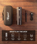 Upgraded High Speed Electric Coffee Grinder With Heavy Duty Stainless Steel Burrs For Quick Perks And Smooth Pour Over Grinds In A Durable Matte Black Build Made For Hustle Ready Mornings with cleaning tools and case.