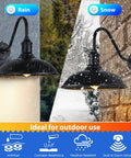 Dusk To Dawn Exterior Barn Light With Gooseneck Design For Farmhouse, Outdoor Weather Resistant in Rain and Snow Conditions