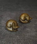 Antique Brass Cabinet Knob And Pull Set For Cabinets And Dressers, Animal Woodland Style Kitchen Knobs, Easy Install With Included Bolts, Rust Resistant Hardware, Two Pack. Two antique brass fox-shaped cabinet knobs