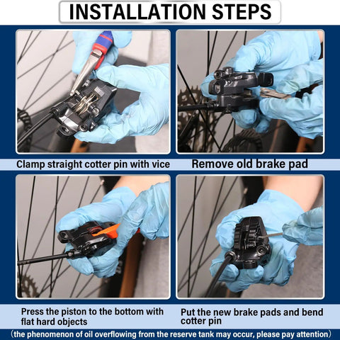 Installation steps for BL 05S Ceramic Bike Brake Pads For Disc Brakes Compatible With Shimano N03A N04C including replacement process