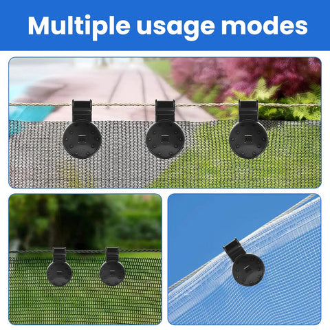 Removable And Reusable Dual Buckle Shade Cloth Clips 100 Pack Heavy Duty Plastic Tarp Grommet Fasteners For Garden Patio Awning Mesh