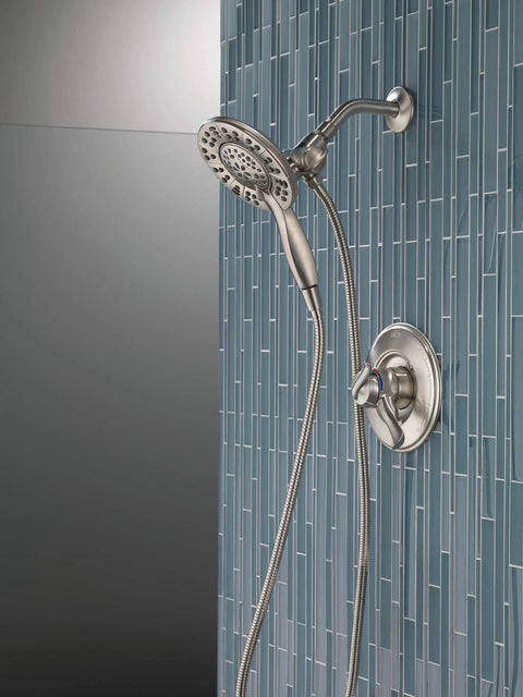 Linden 17 Series Dual Function Shower Trim Kit with 4-Spray In2ition 2-In-1 Handheld Shower Head and Hose Stainless Steel