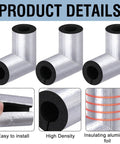 6 Pack Elbow Water Pipe Insulation Tubing With Aluminum Foil For 1 Inch Copper Pipes Heat Retention Foam Sleeve Outdoor Freeze Protection
