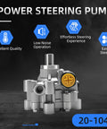 Power Steering Pump Fits Dodge Grand Caravan 2011 To 2020, Chrysler Town And Country, V6 3.6L Engine Replaces 20-1042 5151727AC