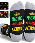 Nacho Average Mechanic Socks Pack For Gearheads And Car Lovers Funny Automotive Gift For Men with sombrero design on soles