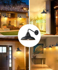 Two Pack Black Wall Lanterns Outdoor Indoor Barn Sconce Lights Classic Modern Gooseneck Exterior Lighting For Farmhouse Style Weatherproof Outdoor Wall Lamps Easy Mount Vintage Inspired Exterior Lighting displayed in various indoor and outdoor settings