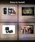Smart Outdoor Motion Sensor For Indoor And Outdoor Lights Weatherproof Black Detector installation guide and examples
