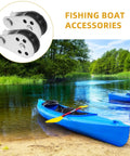 Beefy Stainless Steel Marine Pulley Kit For Kayaks And Canoes, small wheel pulleys by a blue kayak on a lake