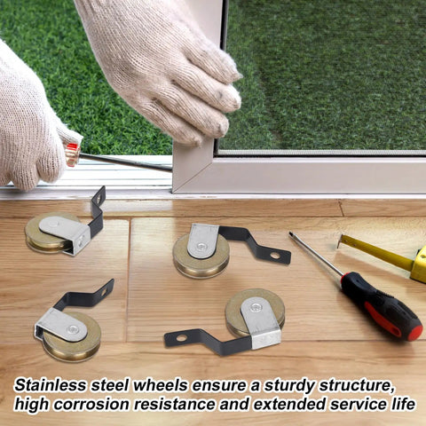 Knockout Four Pack Sliding Screen Door Tension Springs Replace B638 B687 B639 B756 Push Pull Hardware, stainless steel rollers and installation.