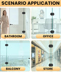 Usage scenarios for Black 180 Degree Glass Shower Door Hinge For Bathroom Built To Last Rubber Cushion Pads Notch Cut Required During Install Easy Swap From Old Hinge 1 Pack in bathroom, office, balcony, and store.
