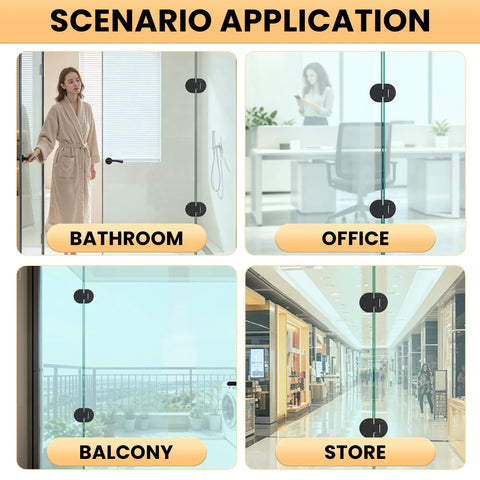 Usage scenarios for Black 180 Degree Glass Shower Door Hinge For Bathroom Built To Last Rubber Cushion Pads Notch Cut Required During Install Easy Swap From Old Hinge 1 Pack in bathroom, office, balcony, and store.