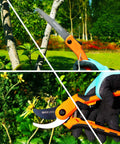 Using 4 In 1 Garden Tool Set Hedge Clippers Pruning Shears Folding Saw Branch Cutter Tree Pruner Garden Scissors For Trees And Shrubs Yard Care Kit Heavy Duty in garden