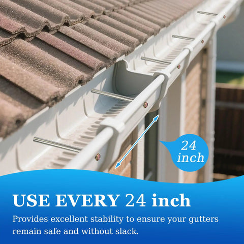 Installed 10 Pack 7 Inch Gutter Screws With Stainless Steel Sleeves And Set Nails, Rust Resistant Self Tapping Gutter Hanger Screws