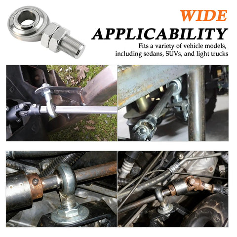 3/4 Inch Heim Joint Steering Shaft Kit With Right Hand Male Thread And 2 Nuts Beefed Up Heavy Duty Steel Rod End For Steering Systems Precision 0.75 Inch Bore Durable Off Road Car Accessory For Trucks And SUVs on steering linkage